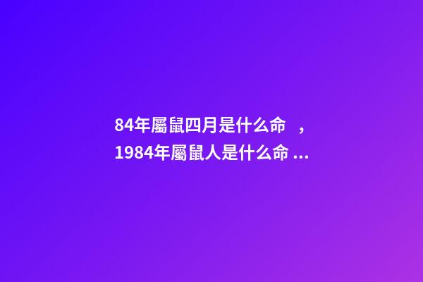 84年屬鼠四月是什么命，1984年屬鼠人是什么命 屬鼠的48年生人是什么命，四月出生的人命好不好-第1張-觀點(diǎn)-玄機(jī)派